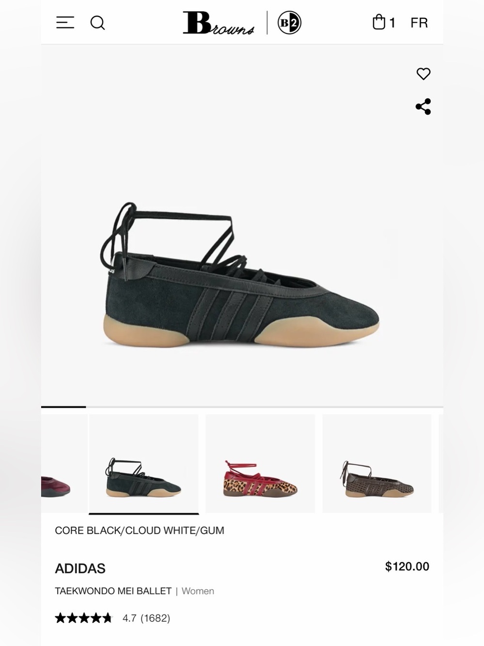 ADIDAS TAEKWONDO MEI BALLET IN BLACK SIZE 5,5